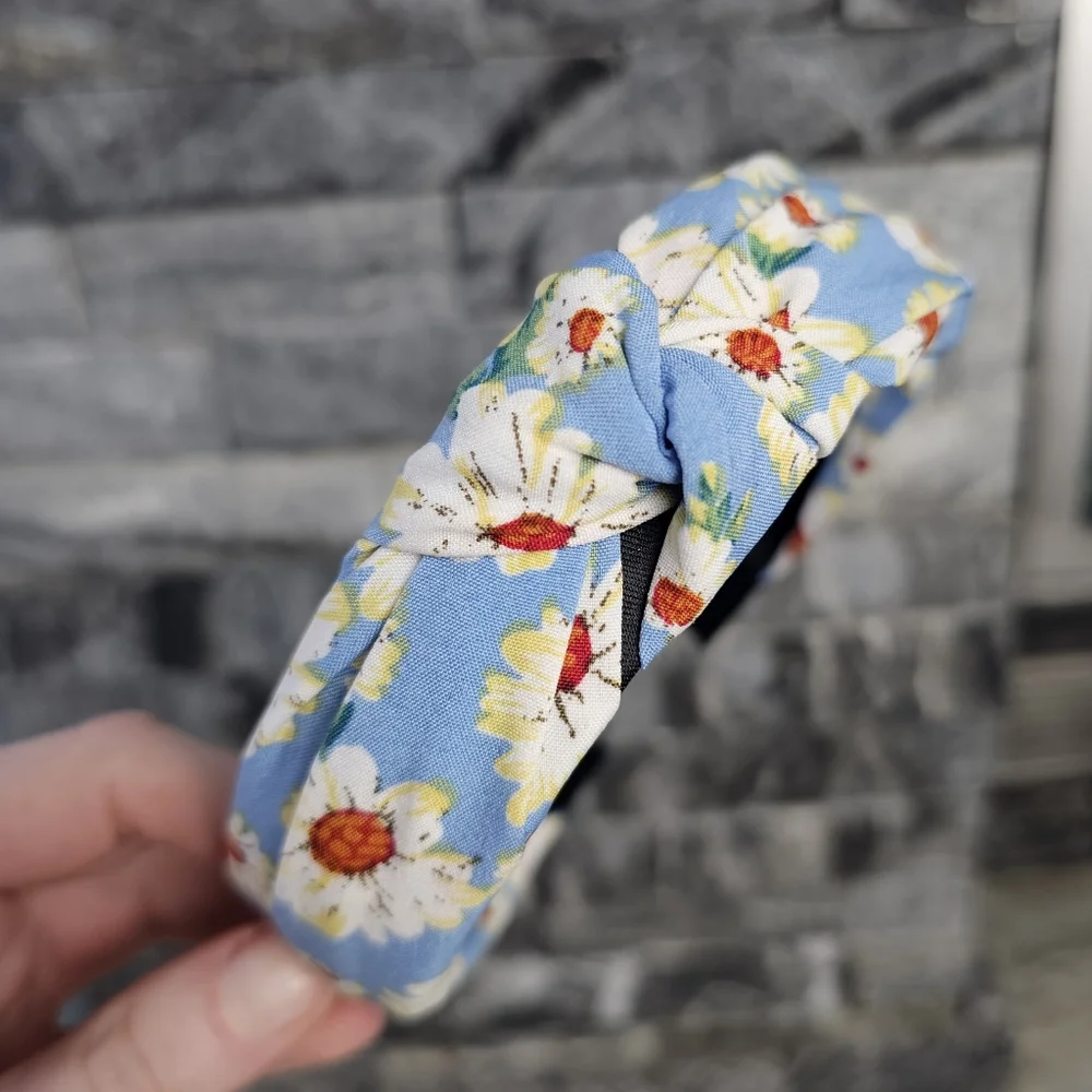 SALE New Daisy Top Knot Casual Headband Light Blue